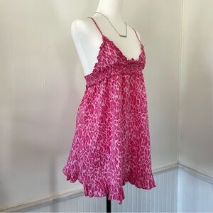 Mud Pie - Pink Leopard Cheetah Print Ruffled Mini Dress